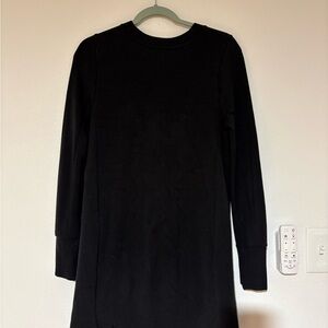 Athleta Black Ribbed Crewneck Top